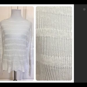 Eileen Fisher white linen sweater XS